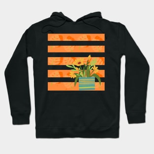 Stripe flowers and leaves Hoodie